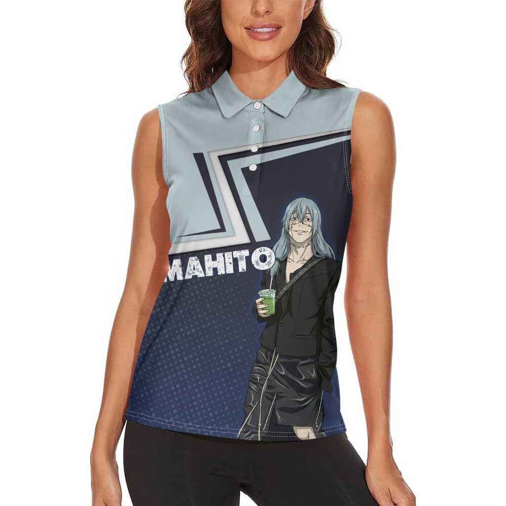 Mahito Women Sleeveless Polo Shirt Stylish Anime Villain Aesthetic