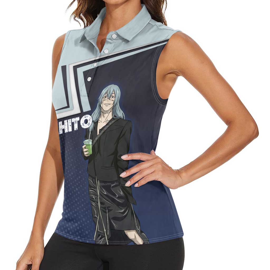 Mahito Women Sleeveless Polo Shirt Stylish Anime Villain Aesthetic