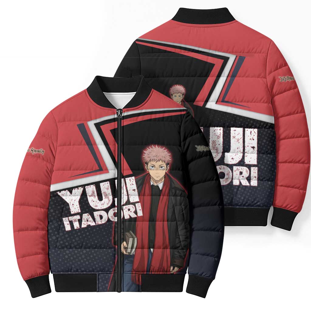 Yuji Itadori Bomber Puffer Jacket Casual Anime Hero Style