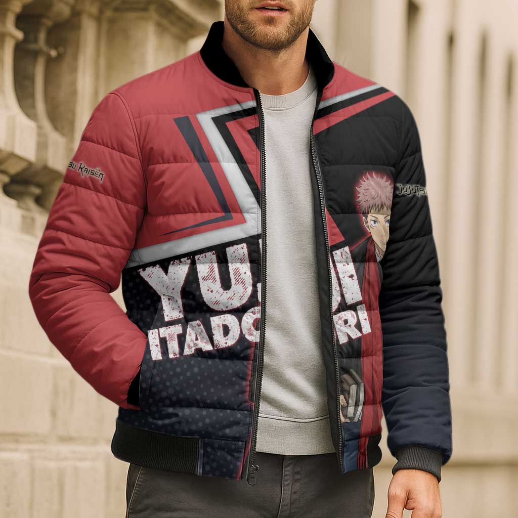 Yuji Itadori Bomber Puffer Jacket Casual Anime Hero Style