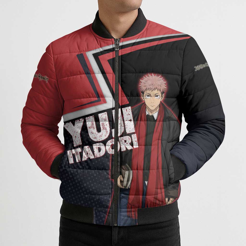 Yuji Itadori Bomber Puffer Jacket Casual Anime Hero Style