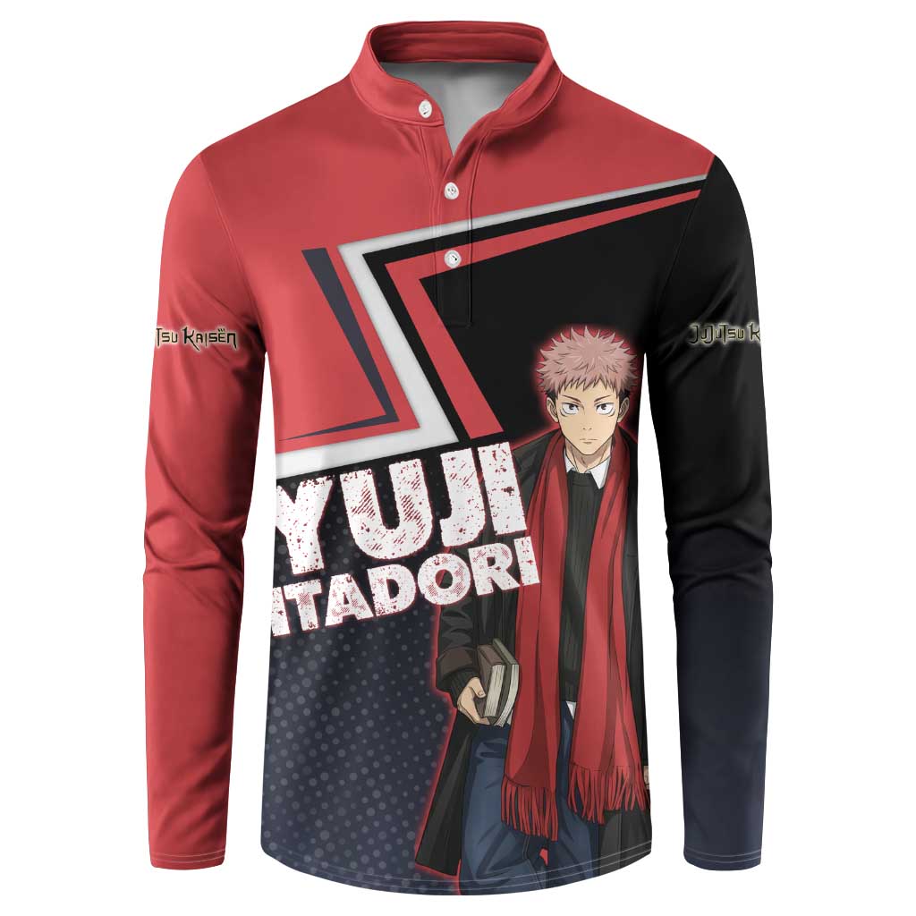 Yuji Itadori Button Sweatshirt Casual Anime Hero Style