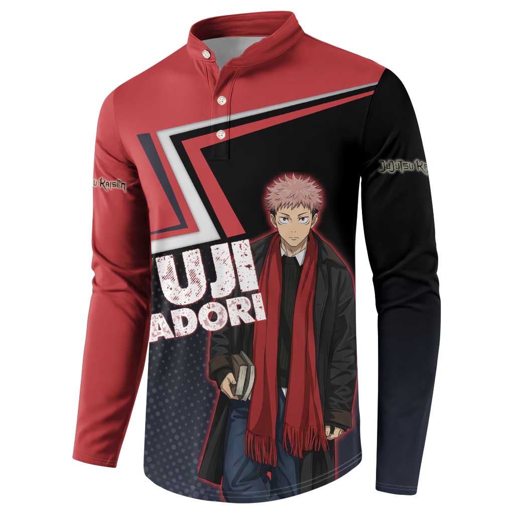 Yuji Itadori Button Sweatshirt Casual Anime Hero Style