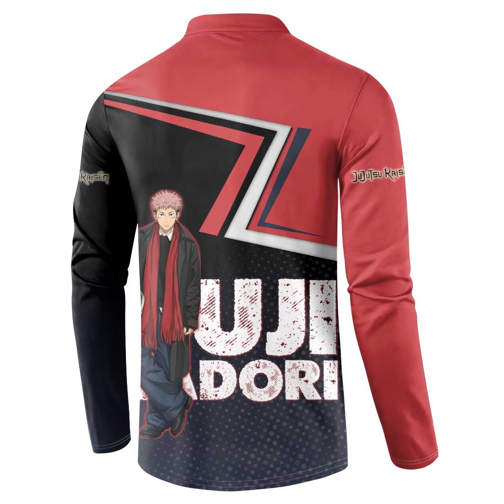 Yuji Itadori Button Sweatshirt Casual Anime Hero Style