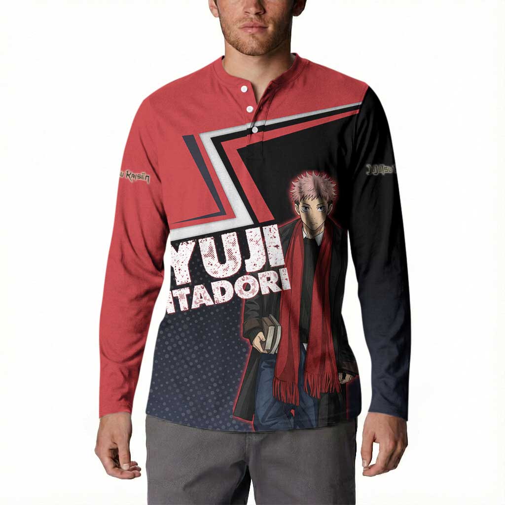 Yuji Itadori Button Sweatshirt Casual Anime Hero Style