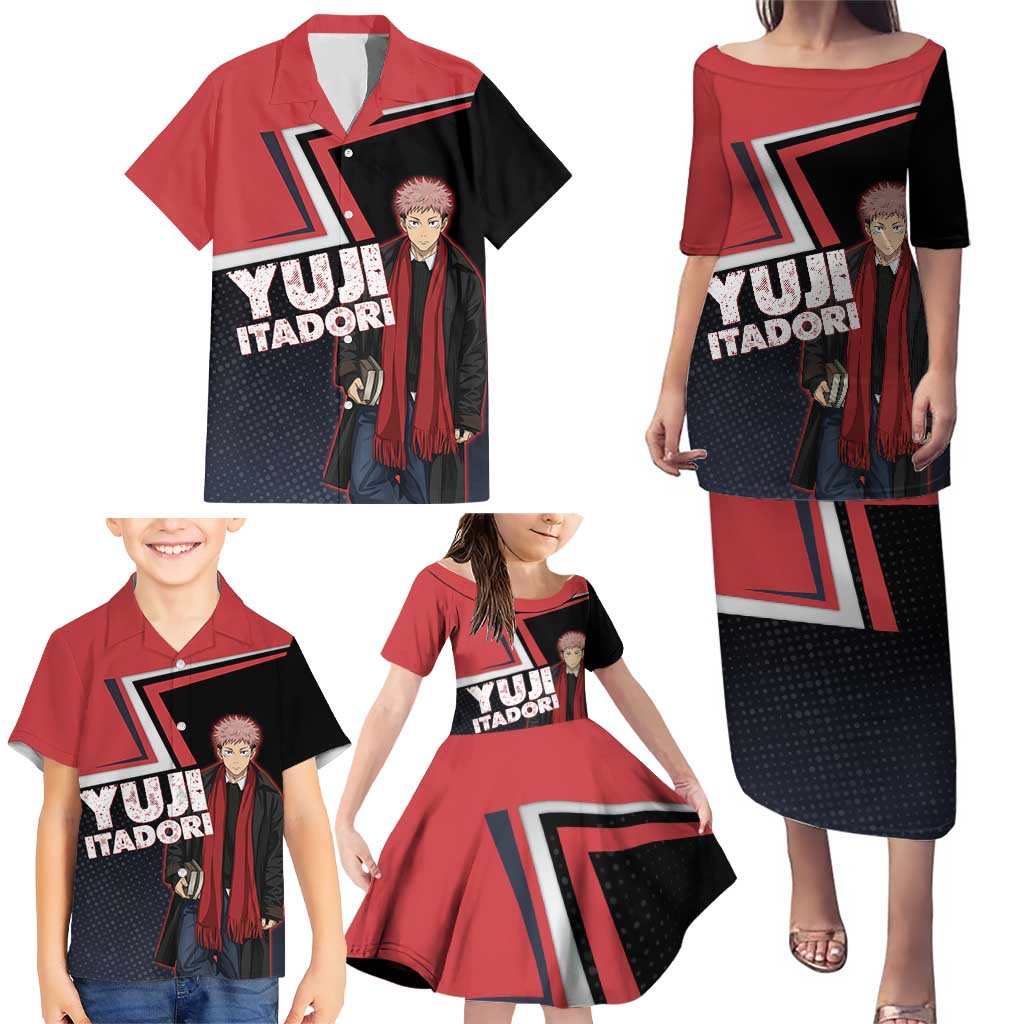 Yuji Itadori Family Matching Puletasi and Hawaiian Shirt Casual Anime Hero Style