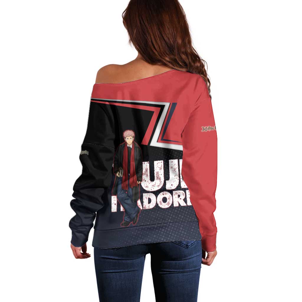 Yuji Itadori Off Shoulder Sweater Casual Anime Hero Style