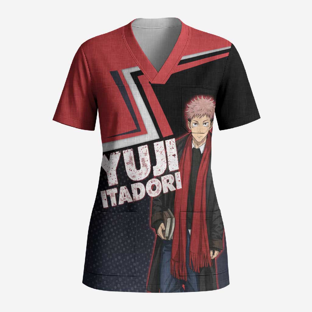 Yuji Itadori Scrub Top Casual Anime Hero Style