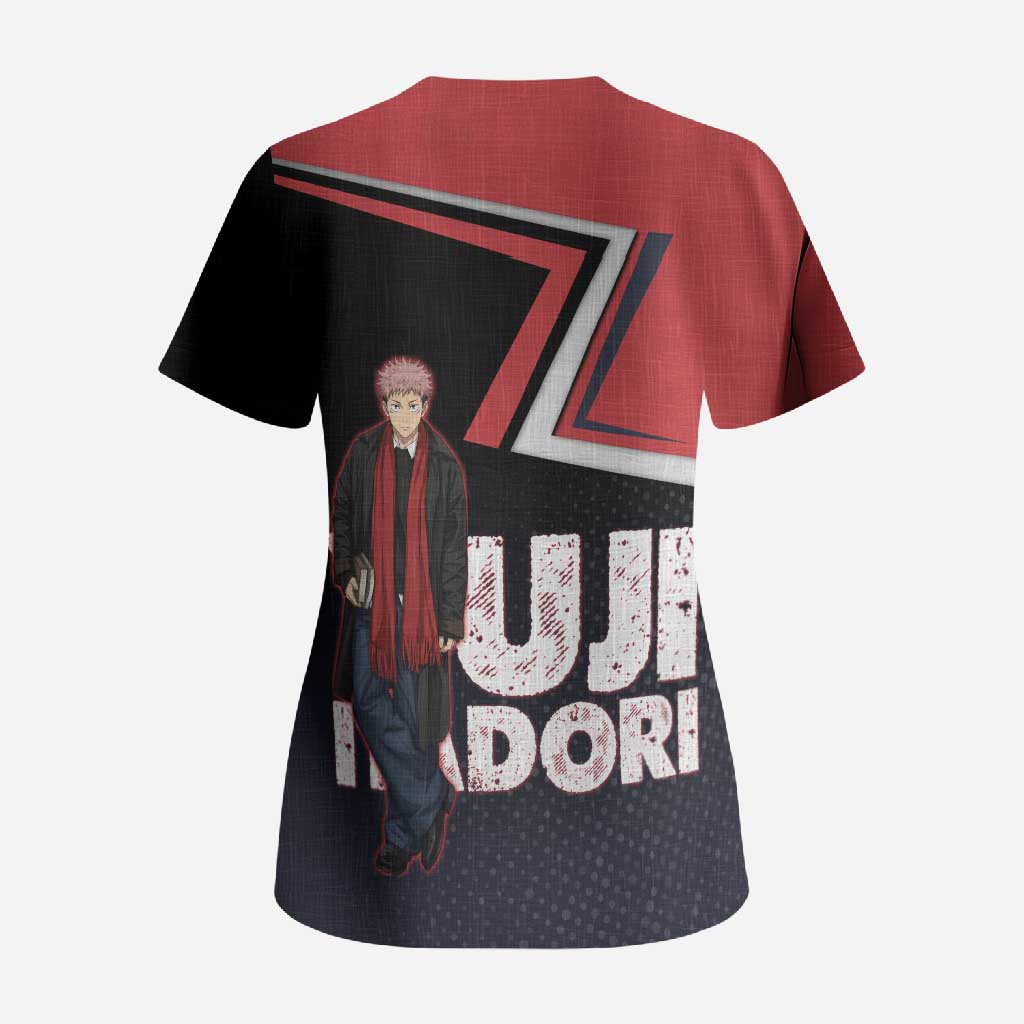 Yuji Itadori Scrub Top Casual Anime Hero Style