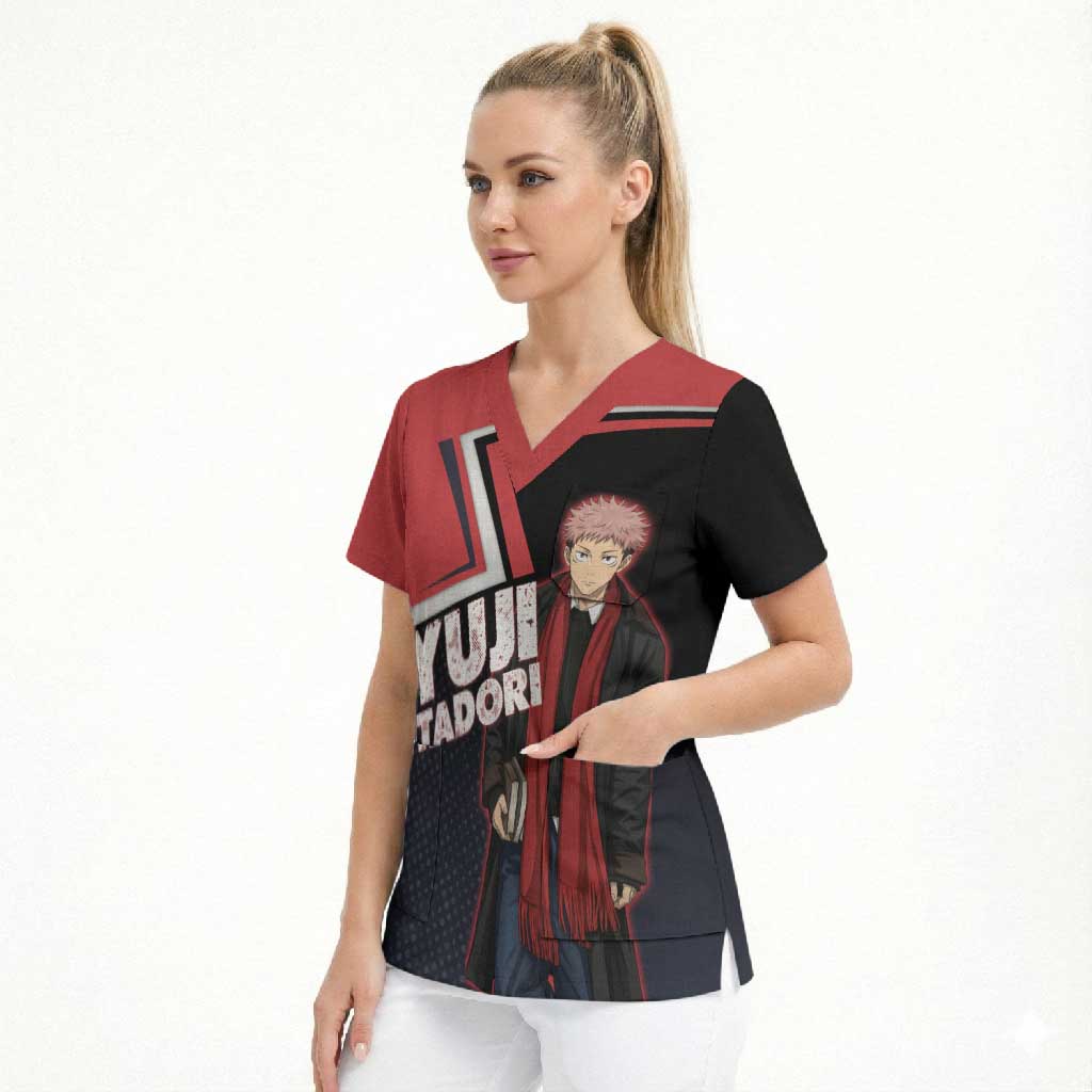 Yuji Itadori Scrub Top Casual Anime Hero Style