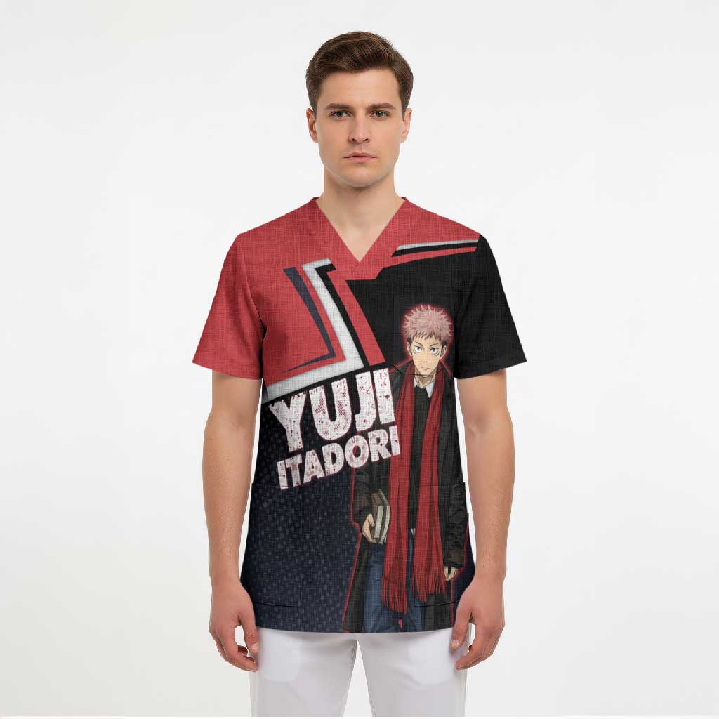 Yuji Itadori Scrub Top Casual Anime Hero Style