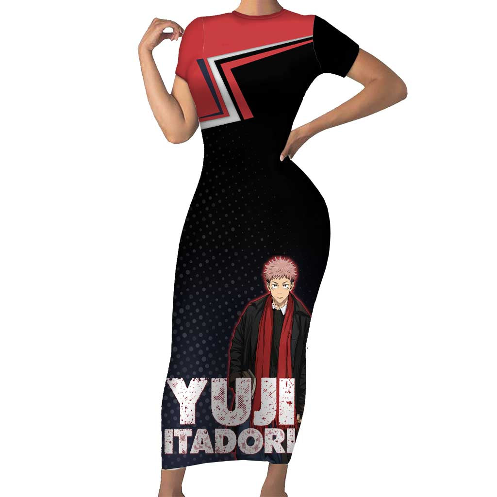 Yuji Itadori Short Sleeve Bodycon Dress Casual Anime Hero Style