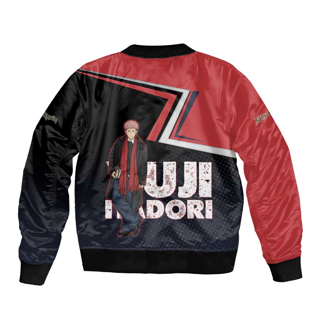 Yuji Itadori Sleeve Zip Bomber Jacket Casual Anime Hero Style