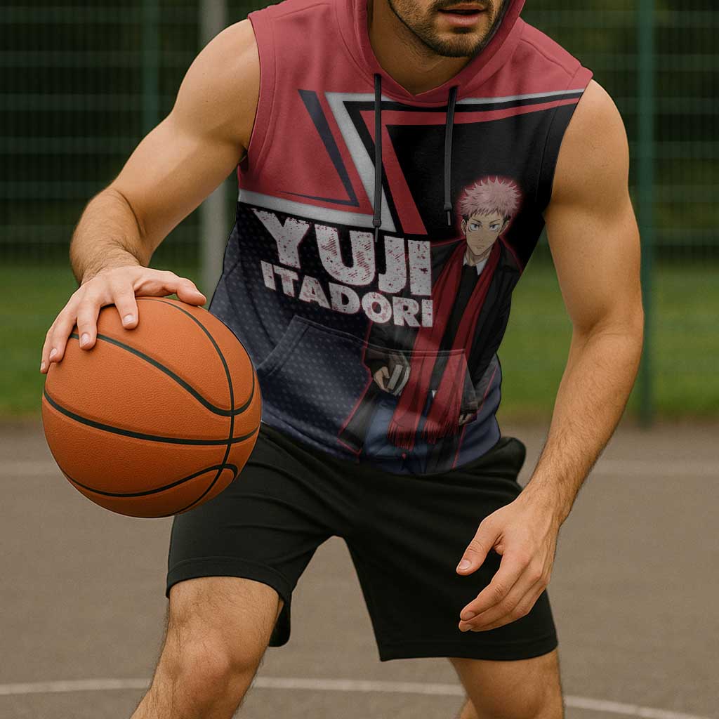 Yuji Itadori Sleeveless Hoodie Casual Anime Hero Style