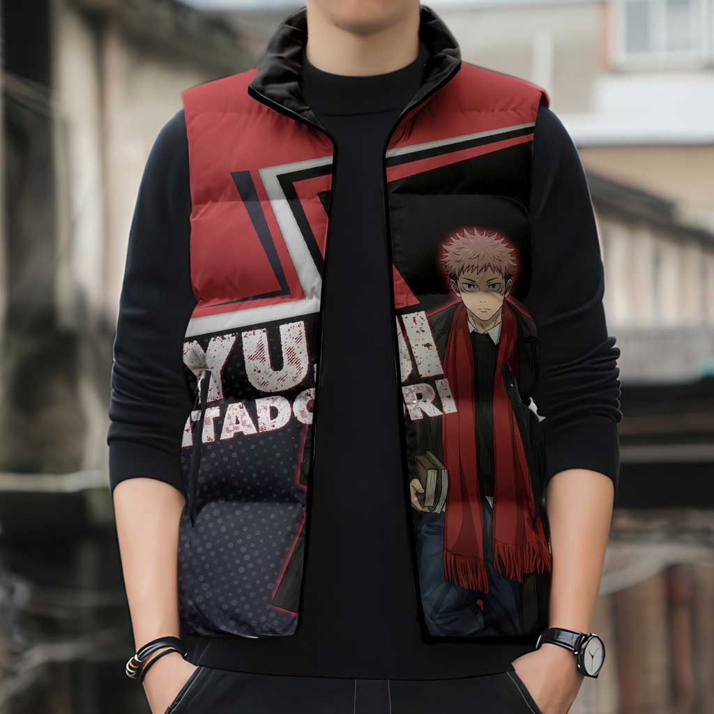 Yuji Itadori Sleeveless Puffer Jacket Casual Anime Hero Style