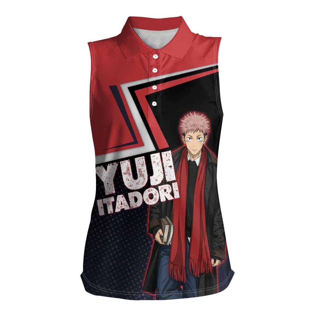 Yuji Itadori Women Sleeveless Polo Shirt Casual Anime Hero Style