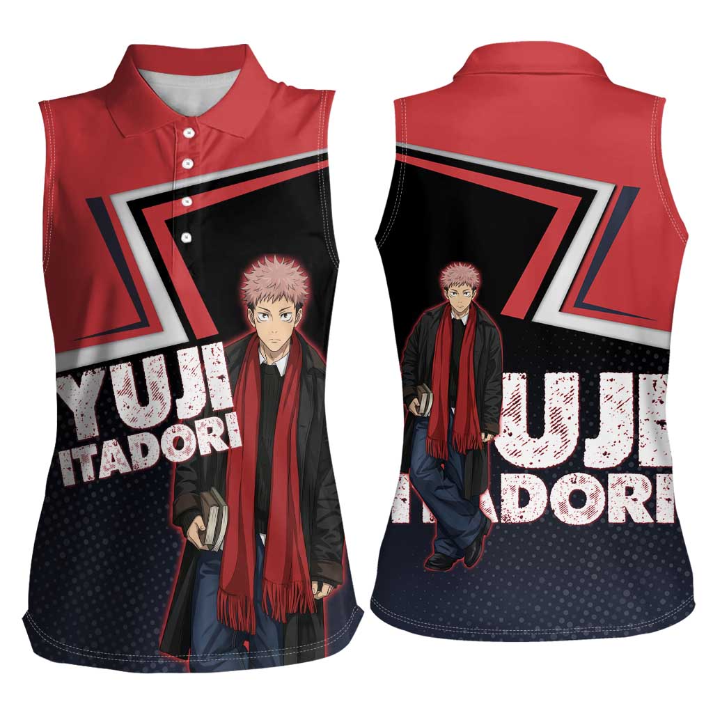 Yuji Itadori Women Sleeveless Polo Shirt Casual Anime Hero Style