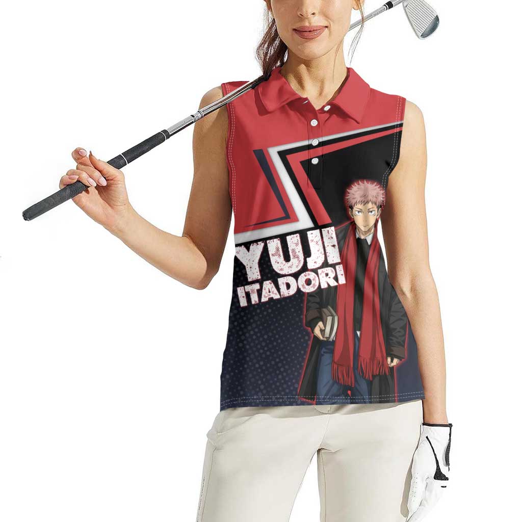 Yuji Itadori Women Sleeveless Polo Shirt Casual Anime Hero Style