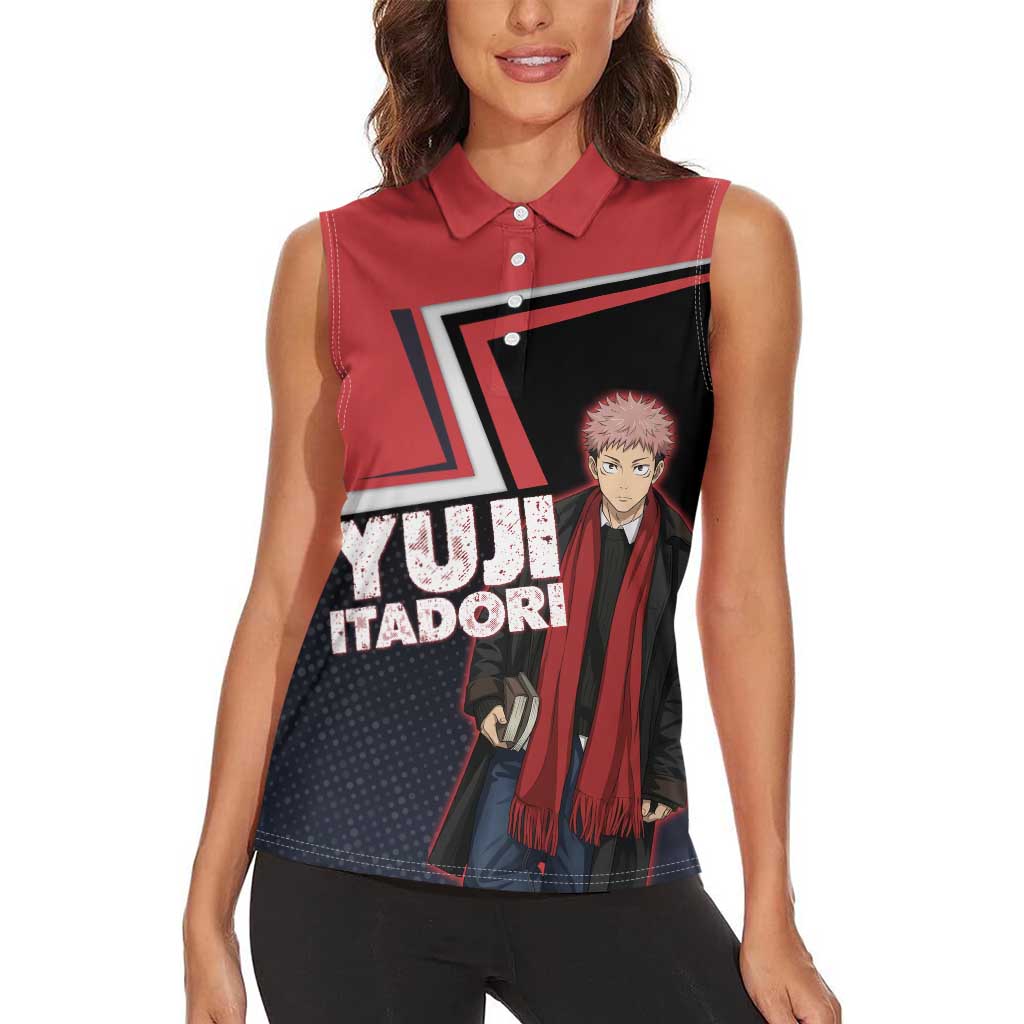 Yuji Itadori Women Sleeveless Polo Shirt Casual Anime Hero Style