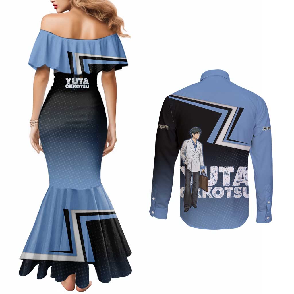 Yuta Okkotsu Couples Matching Mermaid Dress and Long Sleeve Button Shirt Jujutsu Kaisen Street Style Art