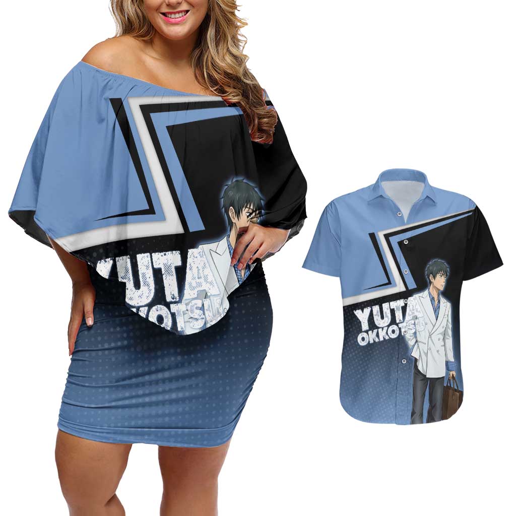 Yuta Okkotsu Couples Matching Off Shoulder Short Dress and Hawaiian Shirt Jujutsu Kaisen Street Style Art