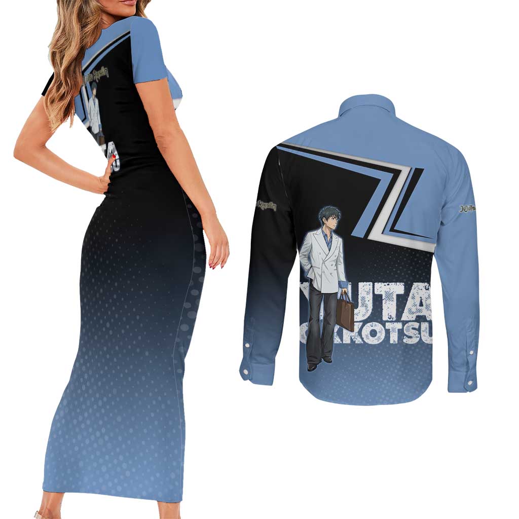 Yuta Okkotsu Couples Matching Short Sleeve Bodycon Dress and Long Sleeve Button Shirt Jujutsu Kaisen Street Style Art