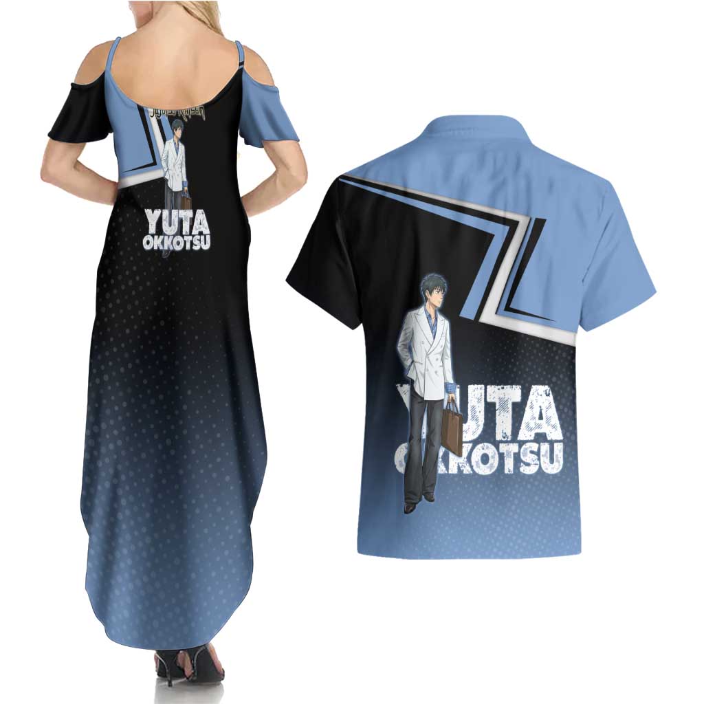 Yuta Okkotsu Couples Matching Summer Maxi Dress and Hawaiian Shirt Jujutsu Kaisen Street Style Art