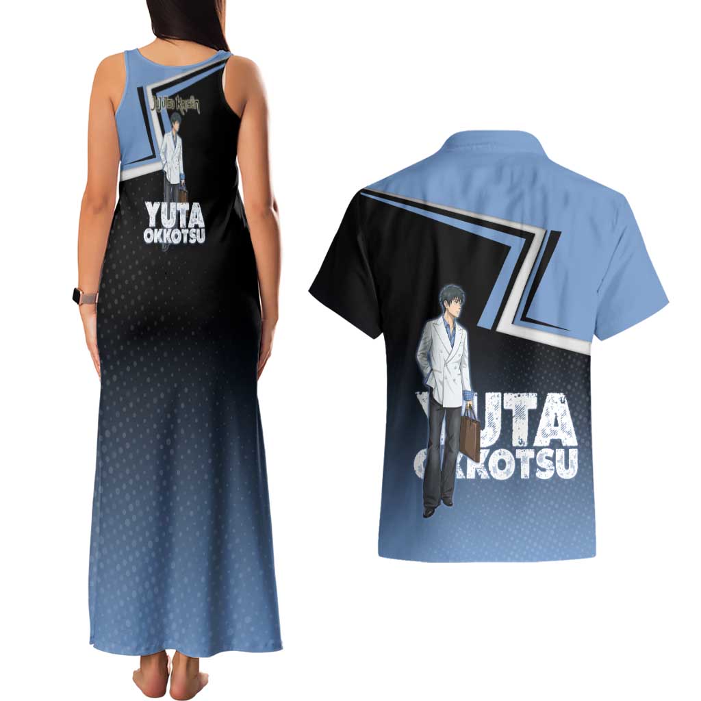 Yuta Okkotsu Couples Matching Tank Maxi Dress and Hawaiian Shirt Jujutsu Kaisen Street Style Art