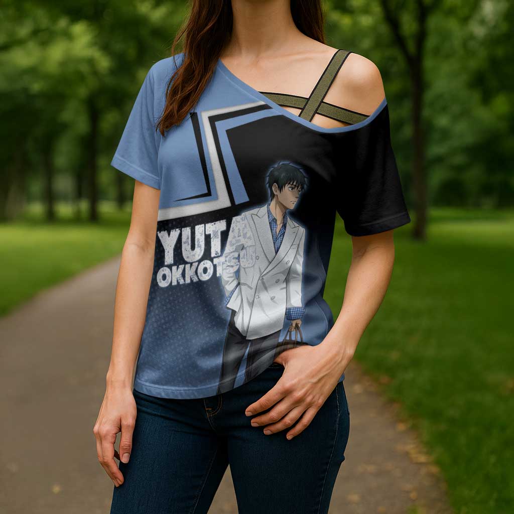 Yuta Okkotsu Cross Shoulder Shirt Jujutsu Kaisen Street Style Art