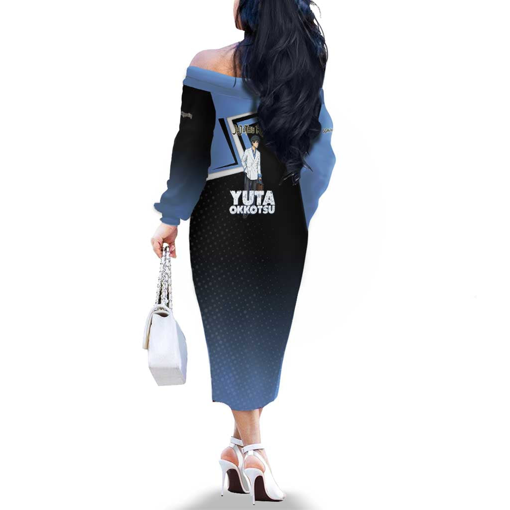 Yuta Okkotsu Family Matching Off The Shoulder Long Sleeve Dress and Hawaiian Shirt Jujutsu Kaisen Street Style Art