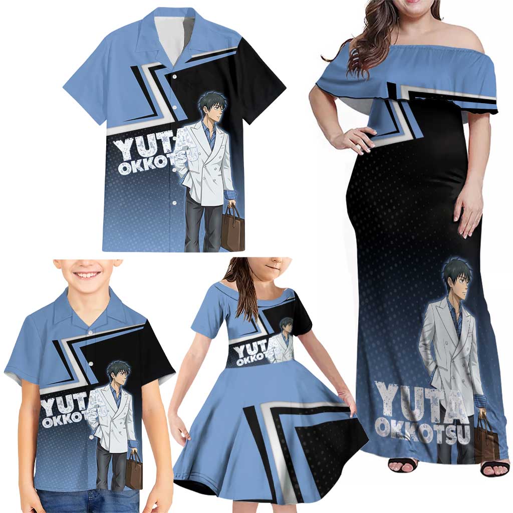 Yuta Okkotsu Family Matching Off Shoulder Maxi Dress and Hawaiian Shirt Jujutsu Kaisen Street Style Art