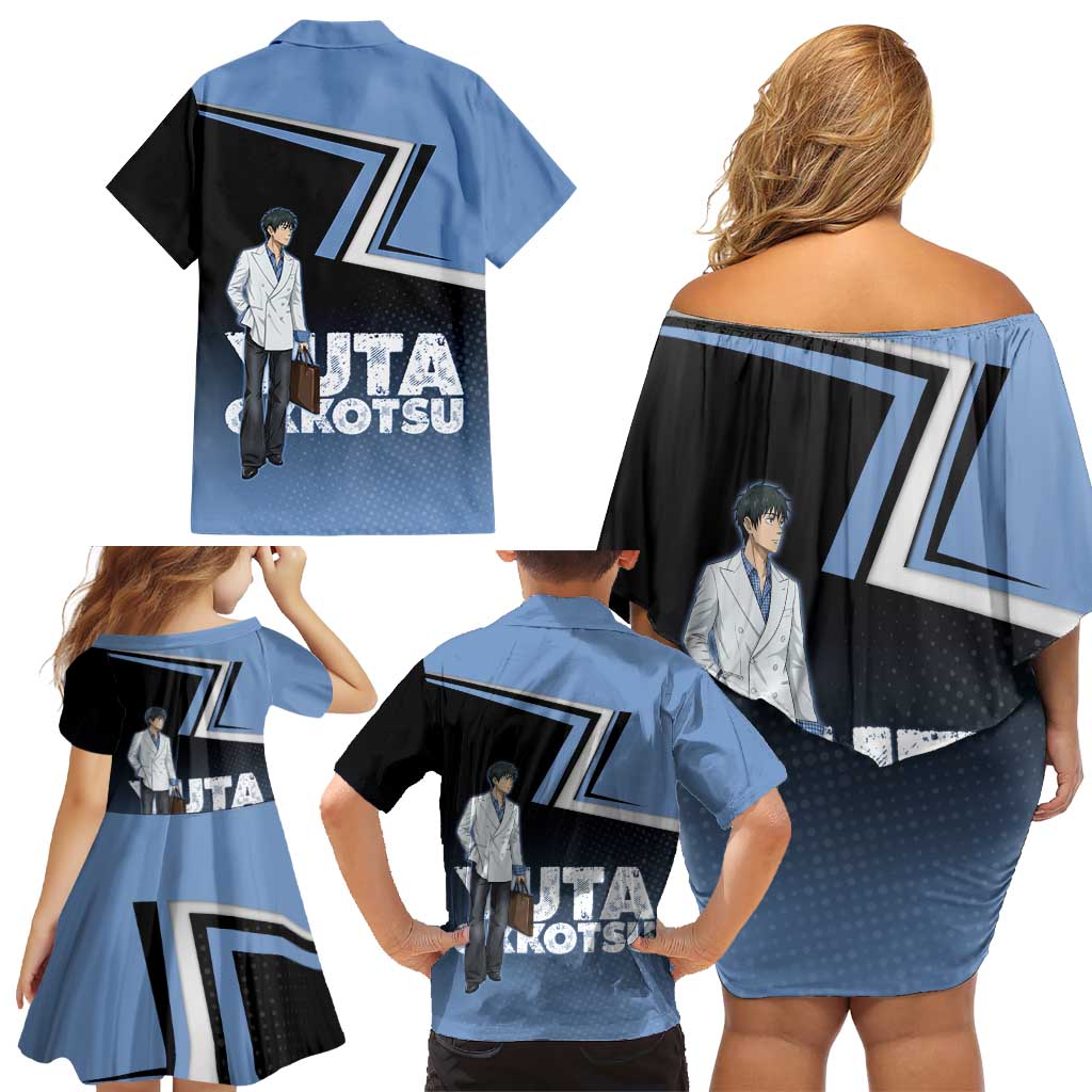 Yuta Okkotsu Family Matching Off Shoulder Short Dress and Hawaiian Shirt Jujutsu Kaisen Street Style Art