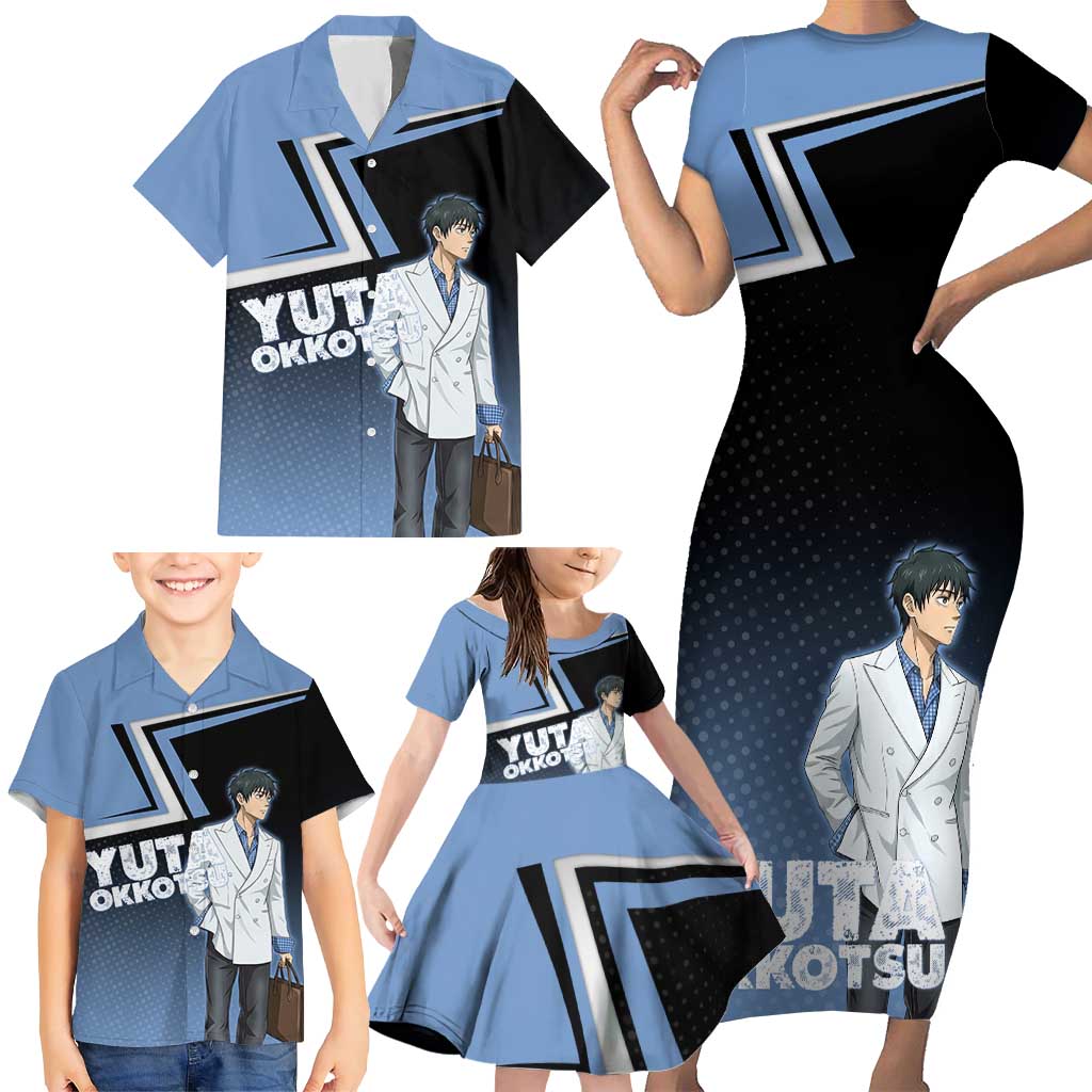 Yuta Okkotsu Family Matching Short Sleeve Bodycon Dress and Hawaiian Shirt Jujutsu Kaisen Street Style Art
