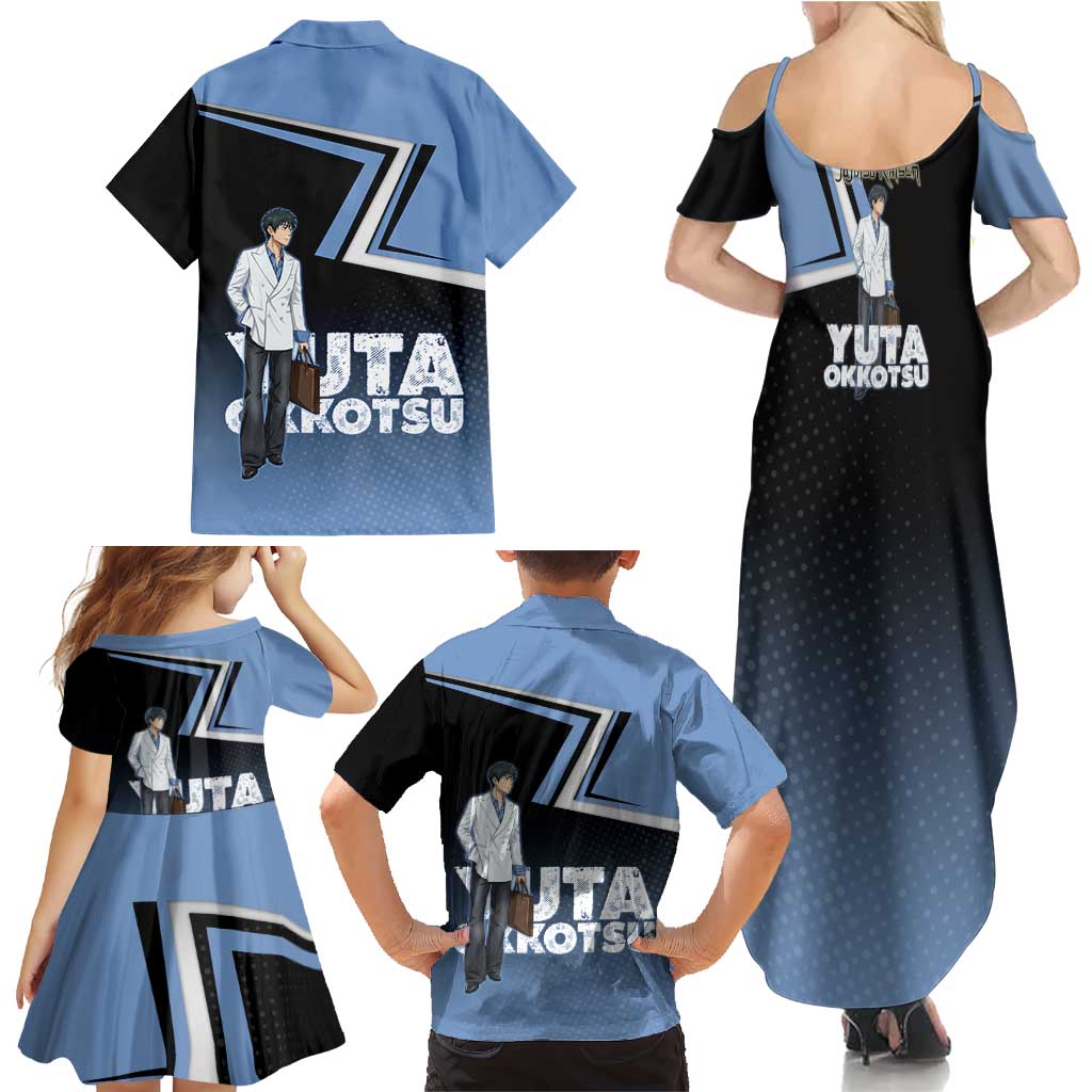 Yuta Okkotsu Family Matching Summer Maxi Dress and Hawaiian Shirt Jujutsu Kaisen Street Style Art