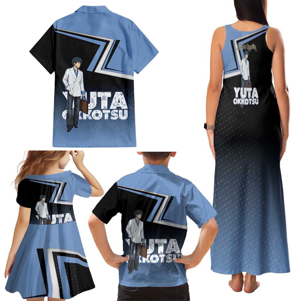 Yuta Okkotsu Family Matching Tank Maxi Dress and Hawaiian Shirt Jujutsu Kaisen Street Style Art
