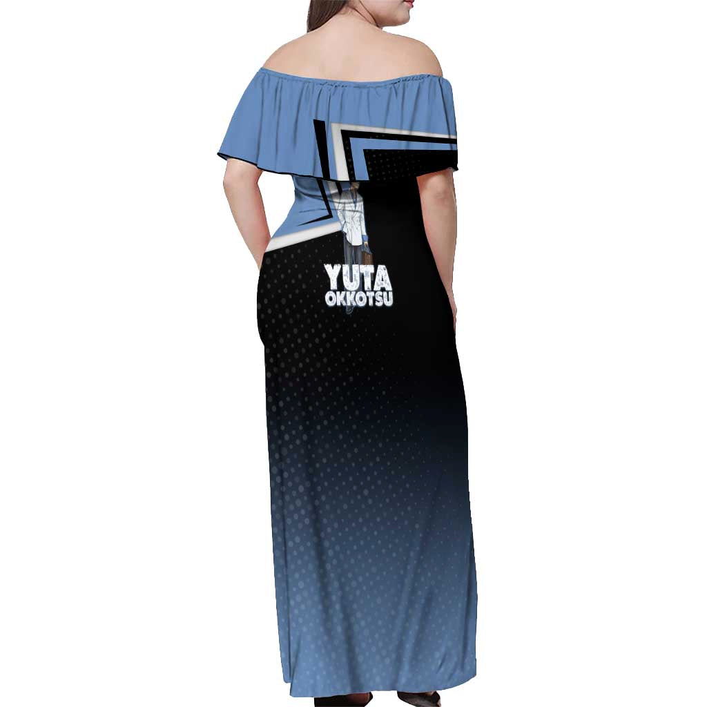 Yuta Okkotsu Off Shoulder Maxi Dress Jujutsu Kaisen Street Style Art