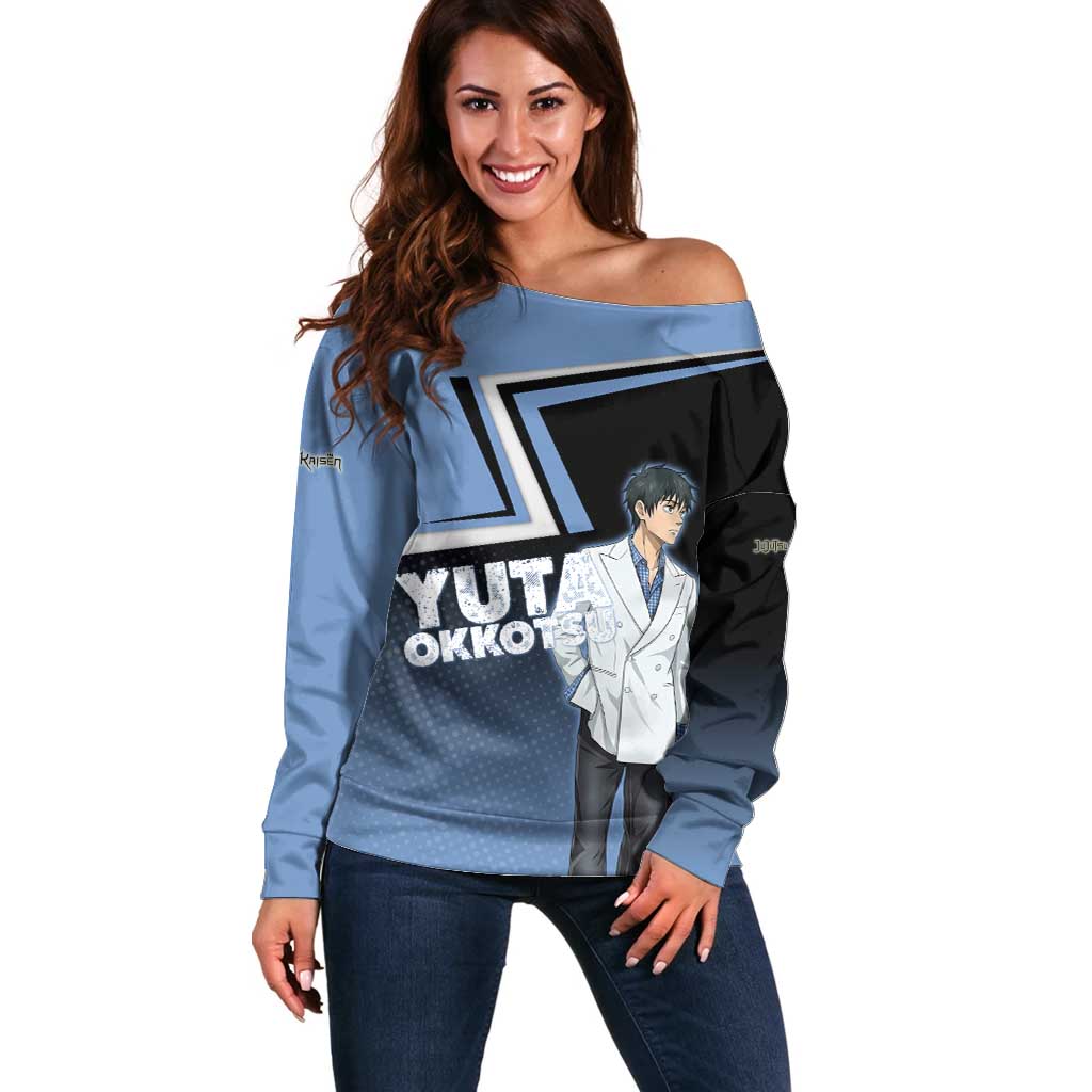 Yuta Okkotsu Off Shoulder Sweater Jujutsu Kaisen Street Style Art