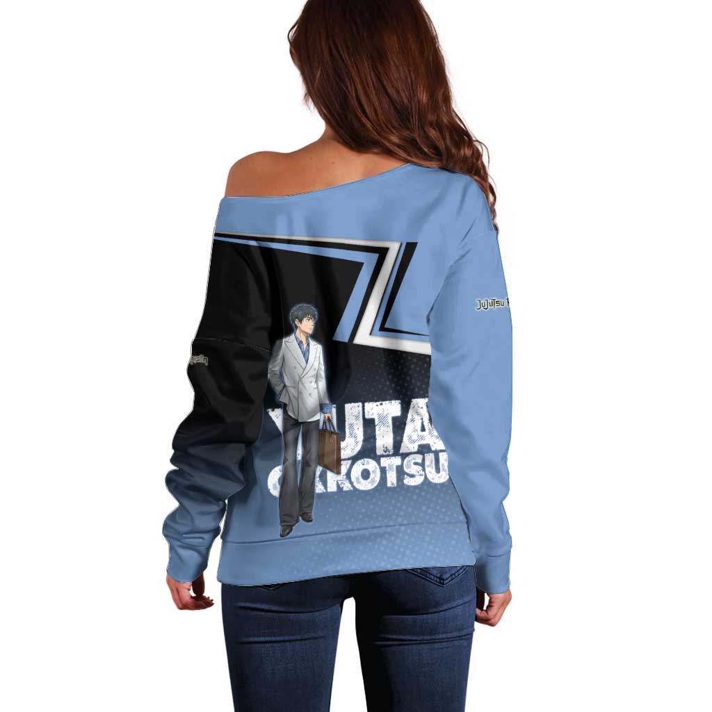 Yuta Okkotsu Off Shoulder Sweater Jujutsu Kaisen Street Style Art