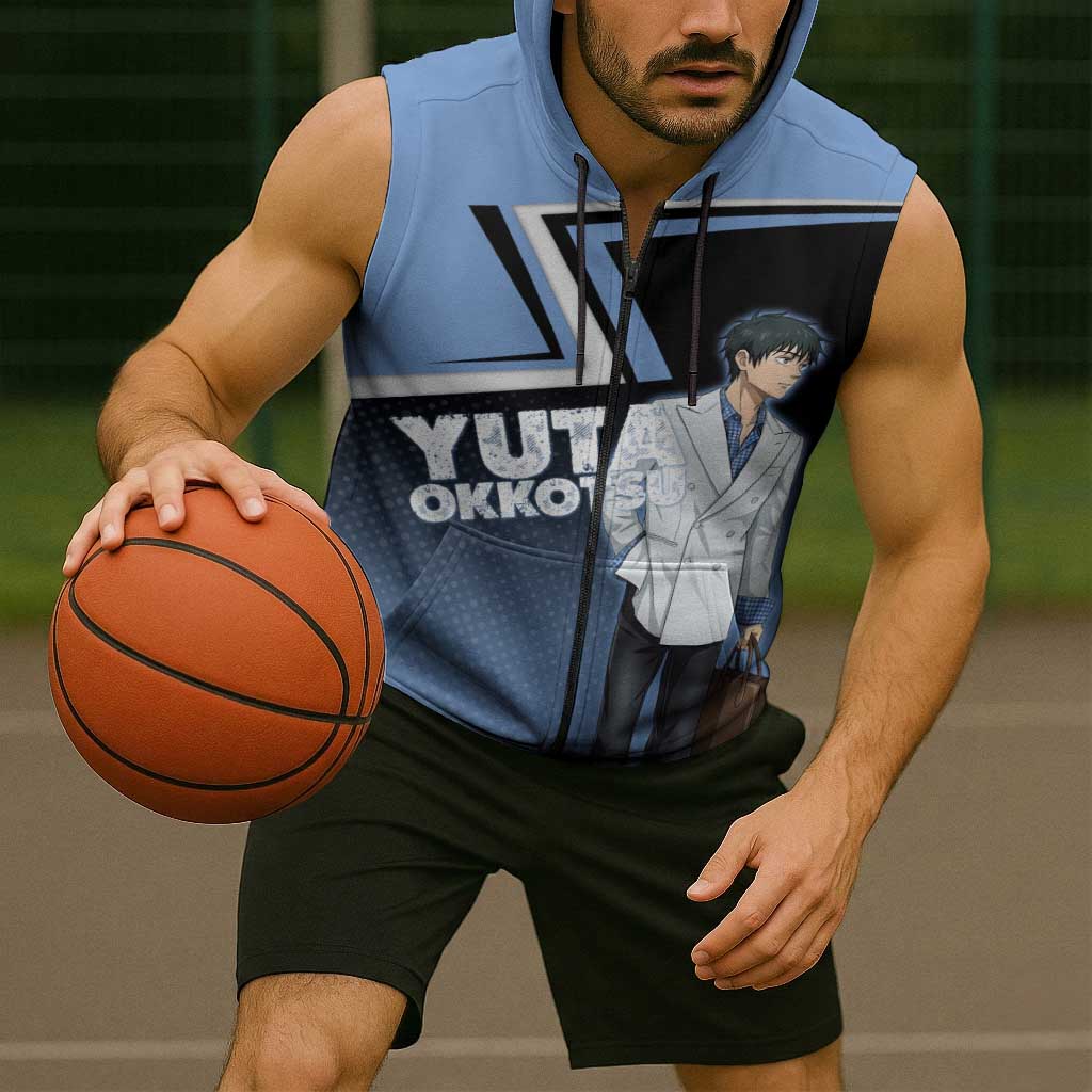 Yuta Okkotsu Sleeveless Zip Hoodie Jujutsu Kaisen Street Style Art