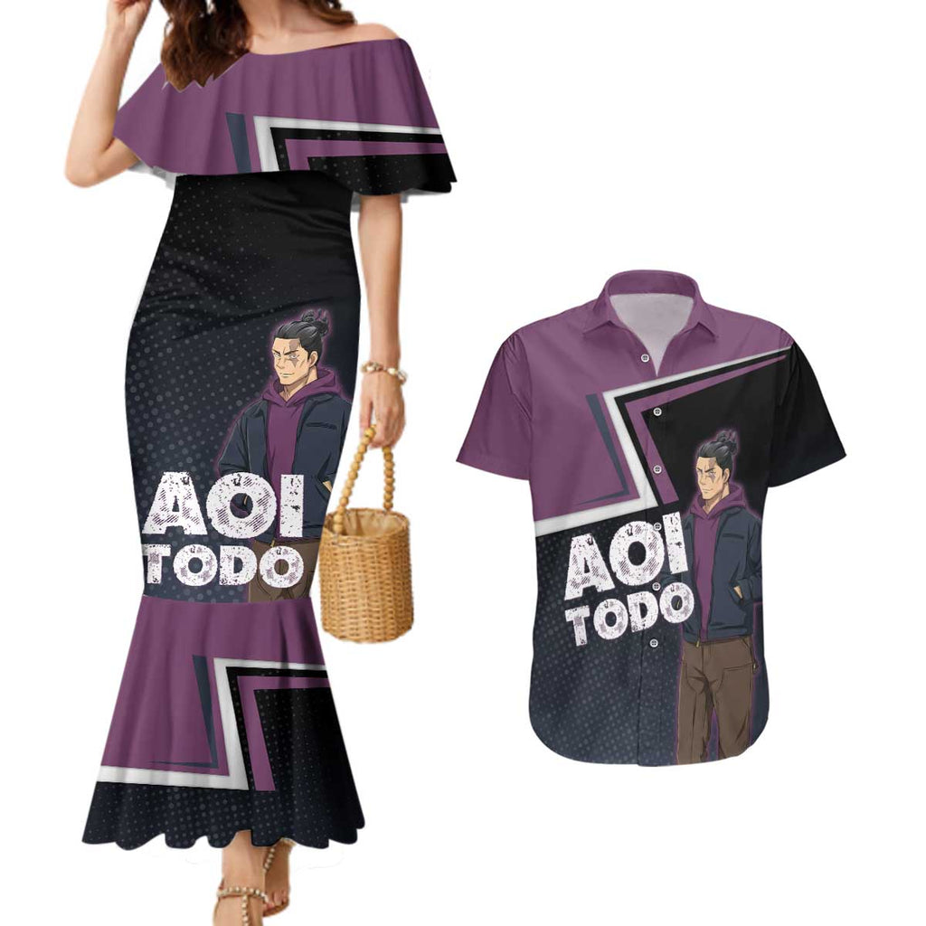 Aoi Todo Couples Matching Mermaid Dress and Hawaiian Shirt Jujutsu Kaisen Casual Urban Look