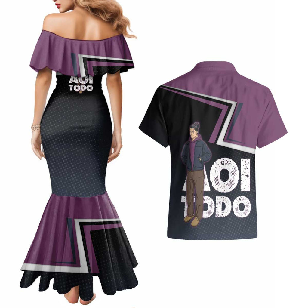 Aoi Todo Couples Matching Mermaid Dress and Hawaiian Shirt Jujutsu Kaisen Casual Urban Look