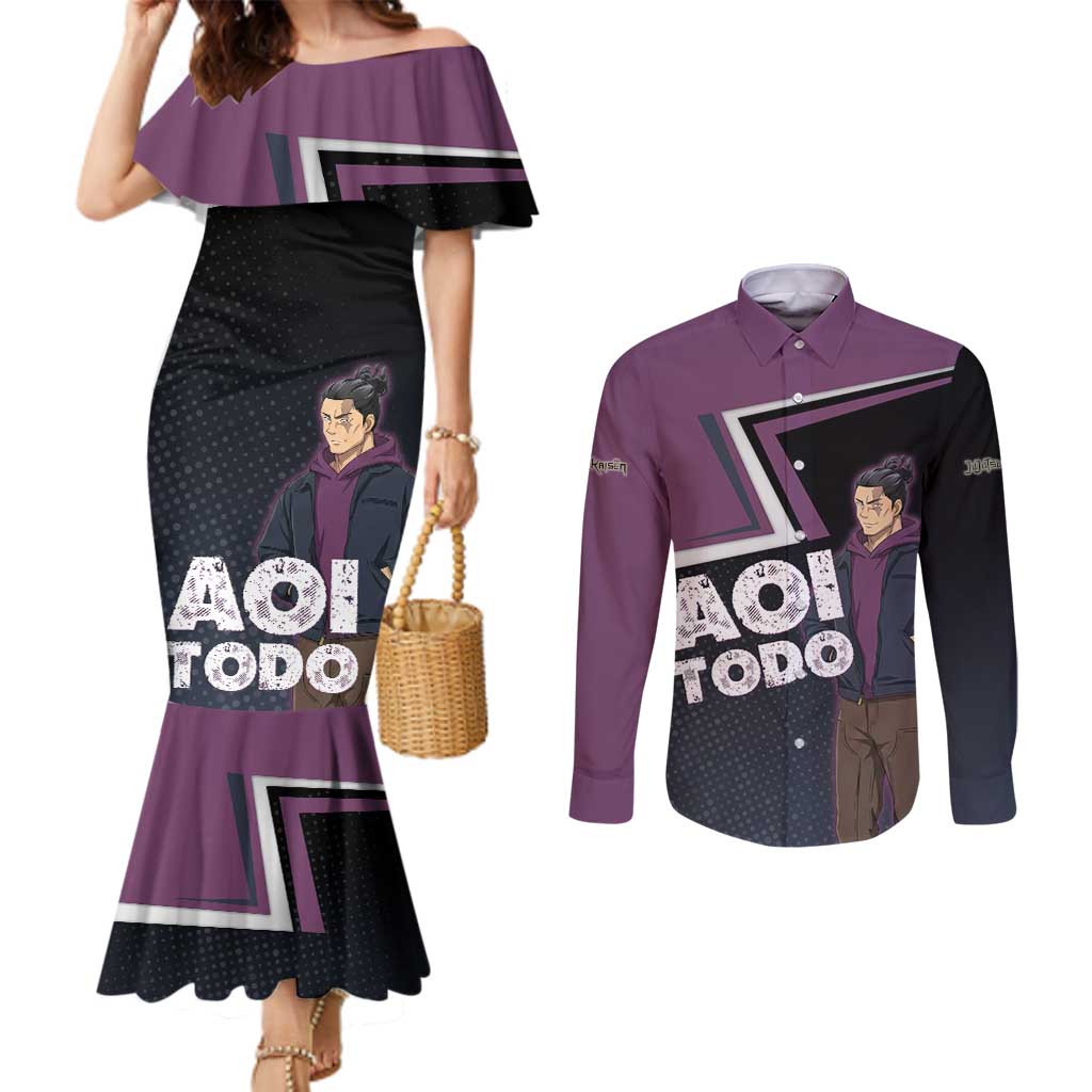 Aoi Todo Couples Matching Mermaid Dress and Long Sleeve Button Shirt Jujutsu Kaisen Casual Urban Look