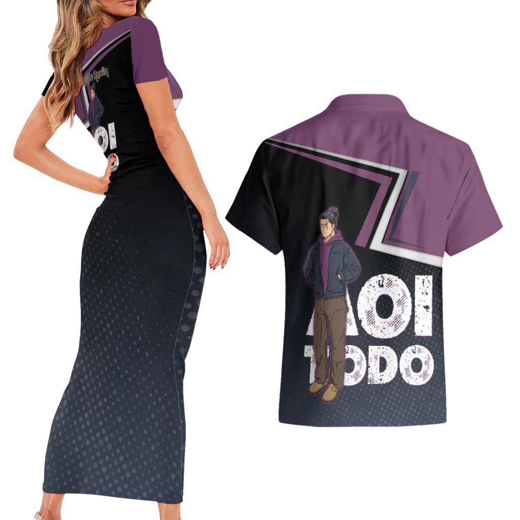Aoi Todo Couples Matching Short Sleeve Bodycon Dress and Hawaiian Shirt Jujutsu Kaisen Casual Urban Look