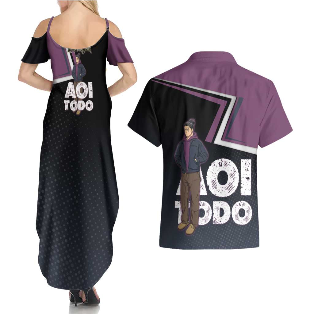 Aoi Todo Couples Matching Summer Maxi Dress and Hawaiian Shirt Jujutsu Kaisen Casual Urban Look