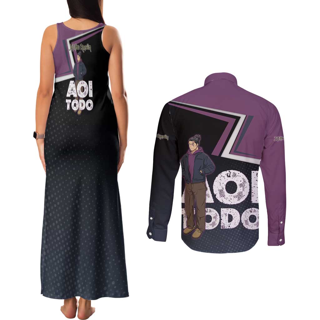 Aoi Todo Couples Matching Tank Maxi Dress and Long Sleeve Button Shirt Jujutsu Kaisen Casual Urban Look