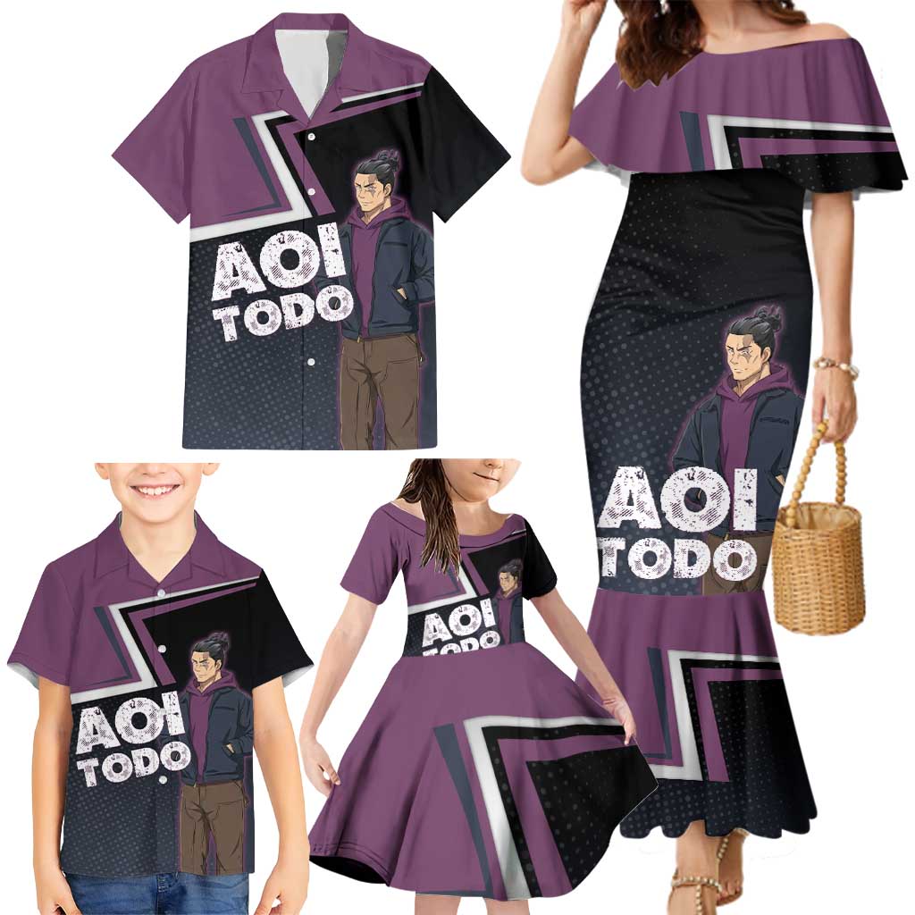 Aoi Todo Family Matching Mermaid Dress and Hawaiian Shirt Jujutsu Kaisen Casual Urban Look