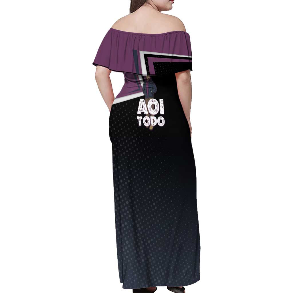 Aoi Todo Family Matching Off Shoulder Maxi Dress and Hawaiian Shirt Jujutsu Kaisen Casual Urban Look