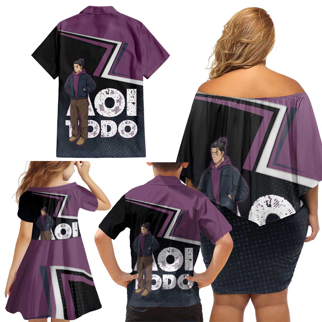 Aoi Todo Family Matching Off Shoulder Short Dress and Hawaiian Shirt Jujutsu Kaisen Casual Urban Look