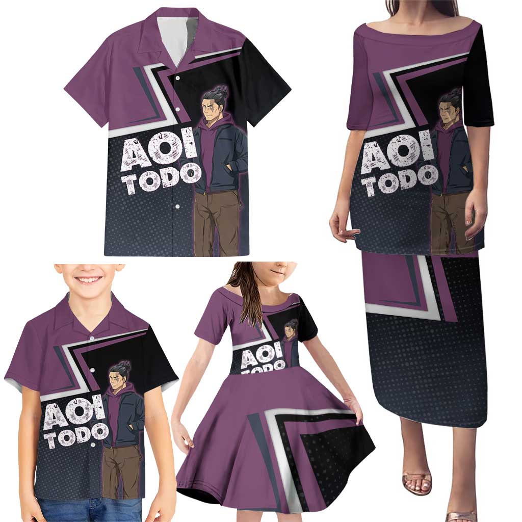 Aoi Todo Family Matching Puletasi and Hawaiian Shirt Jujutsu Kaisen Casual Urban Look