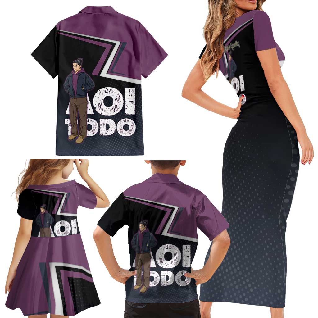 Aoi Todo Family Matching Short Sleeve Bodycon Dress and Hawaiian Shirt Jujutsu Kaisen Casual Urban Look